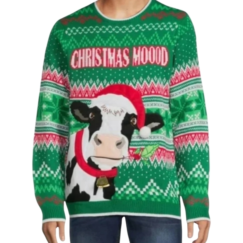 Holiday‎ Time Cow Christmas Sweater Size 2XL